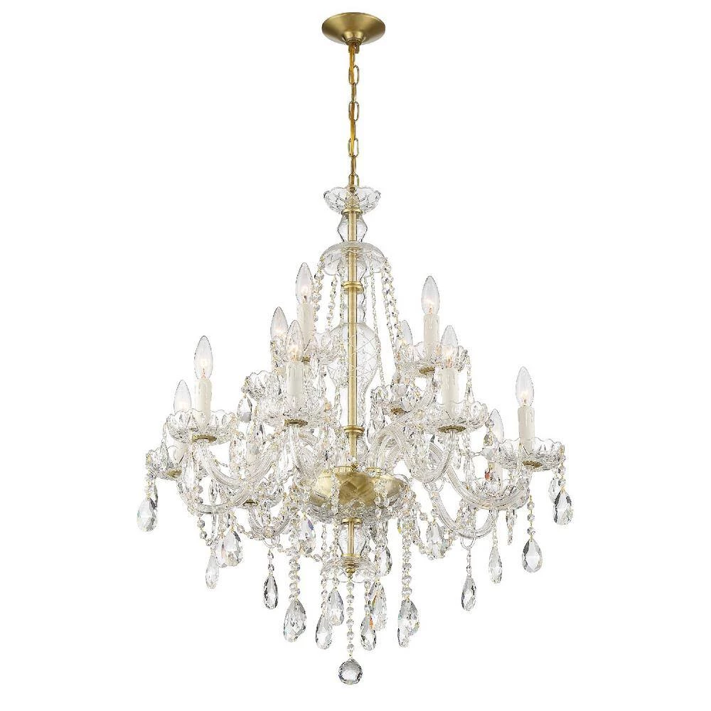 Candace 12-Light Polished Brass Crystal Chandelier by Crystorama 4 Candace 12-Light Polished Brass Crystal Chandelier by Crystorama - Image 2