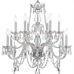 Traditional Crystal 12-Light Polished Chrome Crystal Chandelier by Crystorama