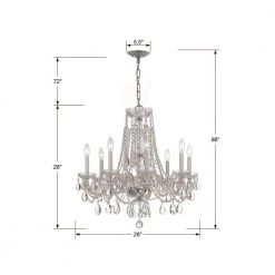 Traditional Crystal 8-Light Polished Chrome Crystal Chandelier by Crystorama -Crystorama popular store polished chrome crystorama chandeliers 1138 ch cl mwp 1f 1000