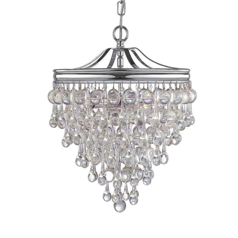 Calypso 3-Light Chrome Mini Chandelier by Crystorama 3 Calypso 3-Light Chrome Mini Chandelier by Crystorama