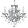 Maria Theresa 6-Light Clear Italian Crystal Chrome Mini Chandelier by Crystorama