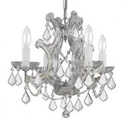 Maria Theresa 4-Light Clear Crystal Chrome Mini Chandelier II by Crystorama