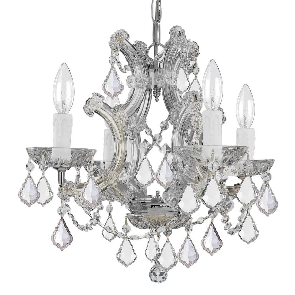 Maria Theresa 4-Light Clear Crystal Chrome Mini Chandelier II by Crystorama 3 Maria Theresa 4-Light Clear Crystal Chrome Mini Chandelier II by Crystorama