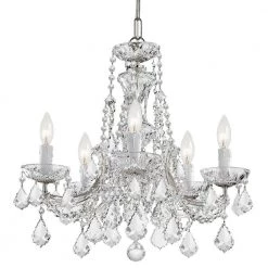 Maria Theresa 5-Light Clear Crystal Chrome Mini Chandelier by Crystorama -Crystorama popular store polished chrome crystorama chandeliers 4476 ch cl mwp 1f 1000