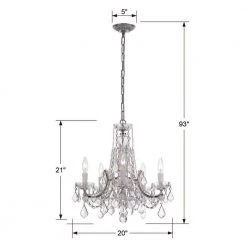 Maria Theresa 5-Light Clear Crystal Chrome Mini Chandelier by Crystorama -Crystorama popular store polished chrome crystorama chandeliers 4476 ch cl mwp 44 1000