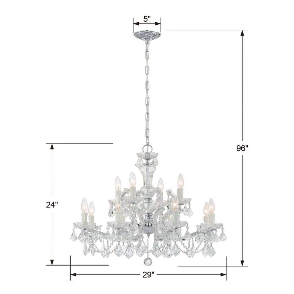 Maria Theresa 12-Light Polished Chrome Crystal Chandelier by Crystorama 7 Maria Theresa 12-Light Polished Chrome Crystal Chandelier by Crystorama - Image 5