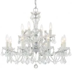 Maria Theresa 12-Light Polished Chrome Crystal Chandelier by Crystorama