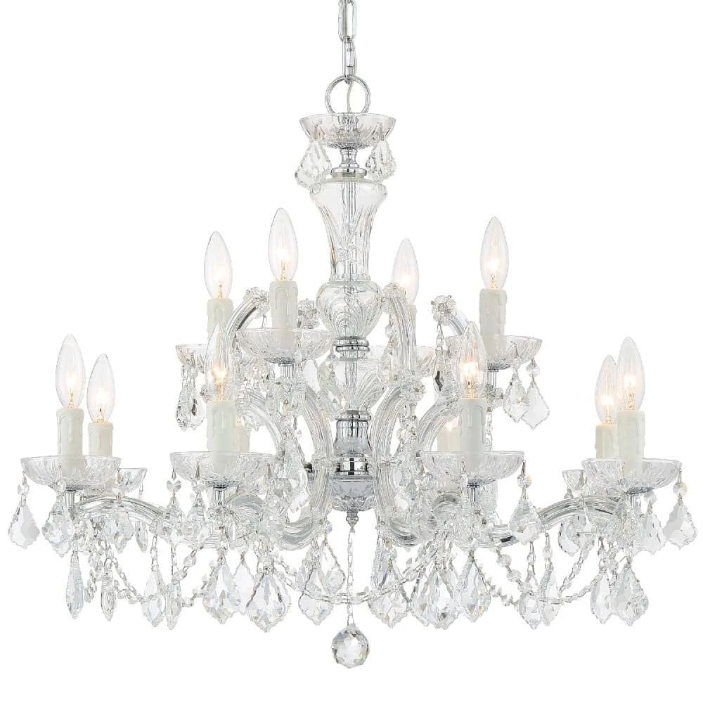 Maria Theresa 12-Light Polished Chrome Crystal Chandelier by Crystorama 3 Maria Theresa 12-Light Polished Chrome Crystal Chandelier by Crystorama