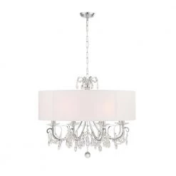 Othello 8-Light Polished Chrome Chandelier with Silk Shade by Crystorama -Crystorama popular store polished chrome crystorama chandeliers 6628 ch cl mwp 4f 1000