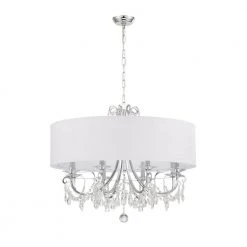 Othello 8-Light Polished Chrome Chandelier with Silk Shade by Crystorama