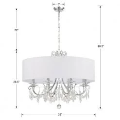 Othello 8-Light Polished Chrome Chandelier with Silk Shade by Crystorama -Crystorama popular store polished chrome crystorama chandeliers 6628 ch cl mwp fa 1000
