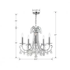 Othello 5-Light Polished Chrome Crystal Chandelier by Crystorama -Crystorama popular store polished chrome crystorama chandeliers 6825 ch cl mwp fa 1000