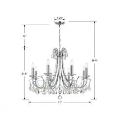 Othello 8-Light Polished Chrome Crystal Chandelier by Crystorama -Crystorama popular store polished chrome crystorama chandeliers 6828 ch cl mwp 44 1000