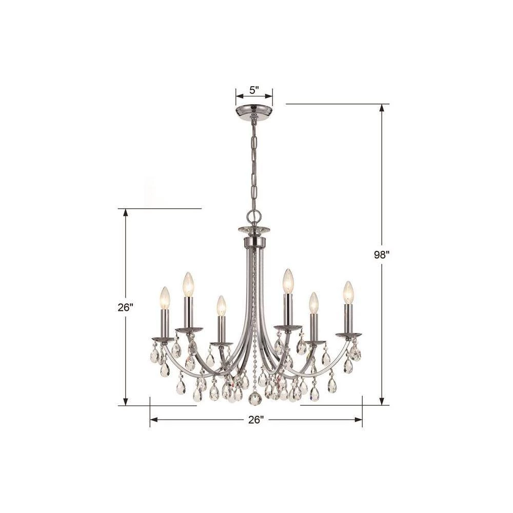 Bridgehampton 6-Light Polished Chrome Crystal Chandelier by Crystorama 7 Bridgehampton 6-Light Polished Chrome Crystal Chandelier by Crystorama - Image 5