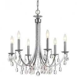 Bridgehampton 6-Light Polished Chrome Crystal Chandelier by Crystorama