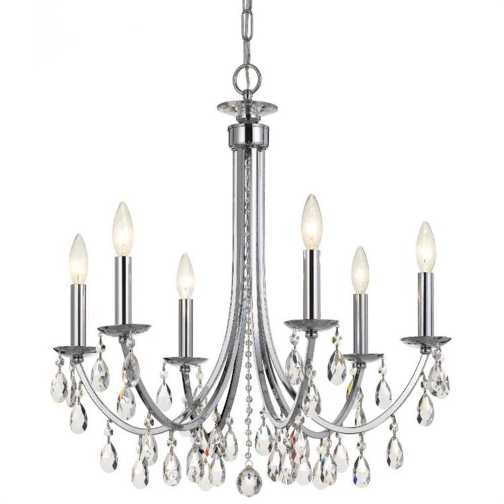 Bridgehampton 6-Light Polished Chrome Crystal Chandelier by Crystorama 3 Bridgehampton 6-Light Polished Chrome Crystal Chandelier by Crystorama