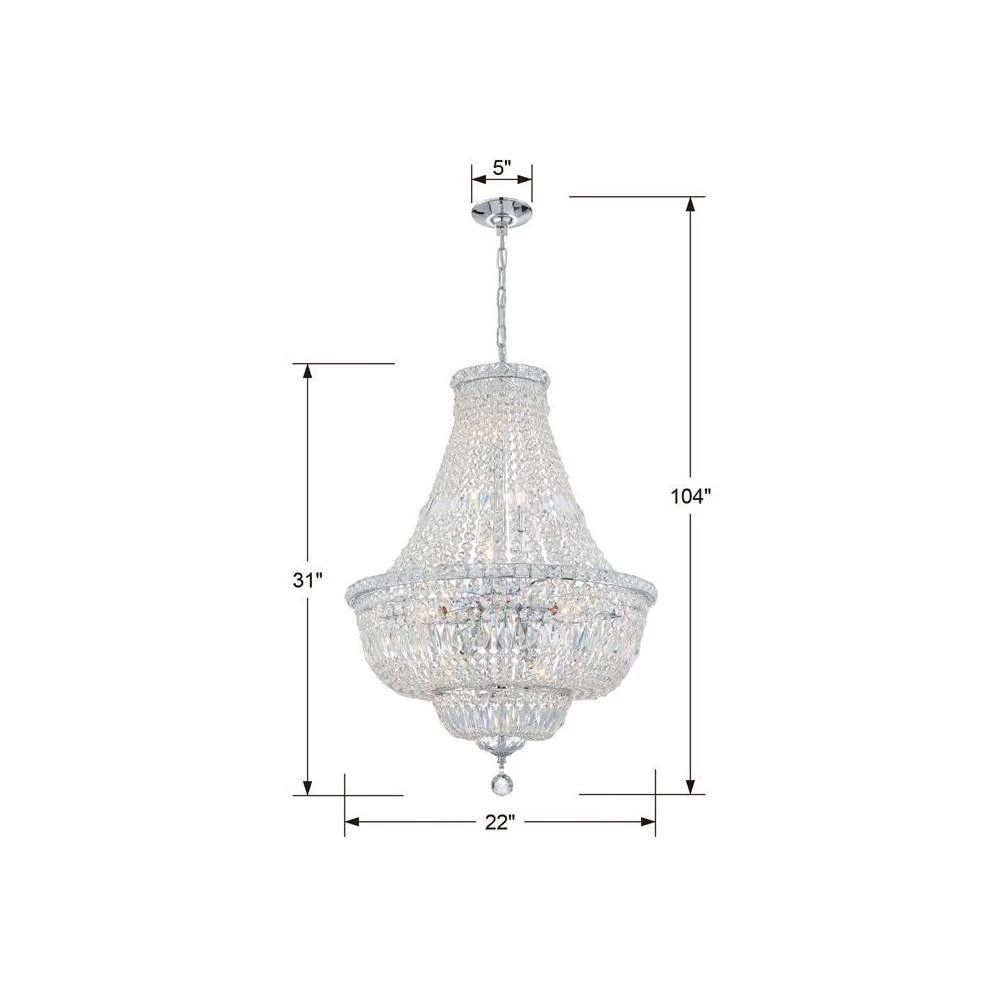 Roslyn 9-Light Polished Chrome Crystal Chandelier by Crystorama 7 Roslyn 9-Light Polished Chrome Crystal Chandelier by Crystorama - Image 5