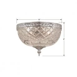 Ceiling Mount 10 in. 2-Light Polished Chrome Flush Mount by Crystorama -Crystorama popular store polished chrome crystorama flush mount lights 117 10 ch 44 1000