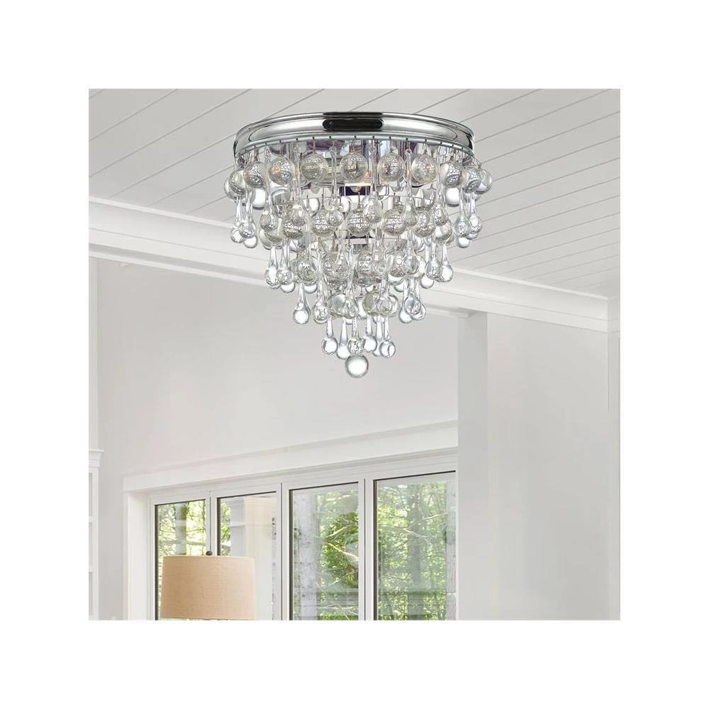 Calypso 10.5 in. 3-Light Polished Chrome Flush Mount by Crystorama 6 Calypso 10.5 in. 3-Light Polished Chrome Flush Mount by Crystorama - Image 4