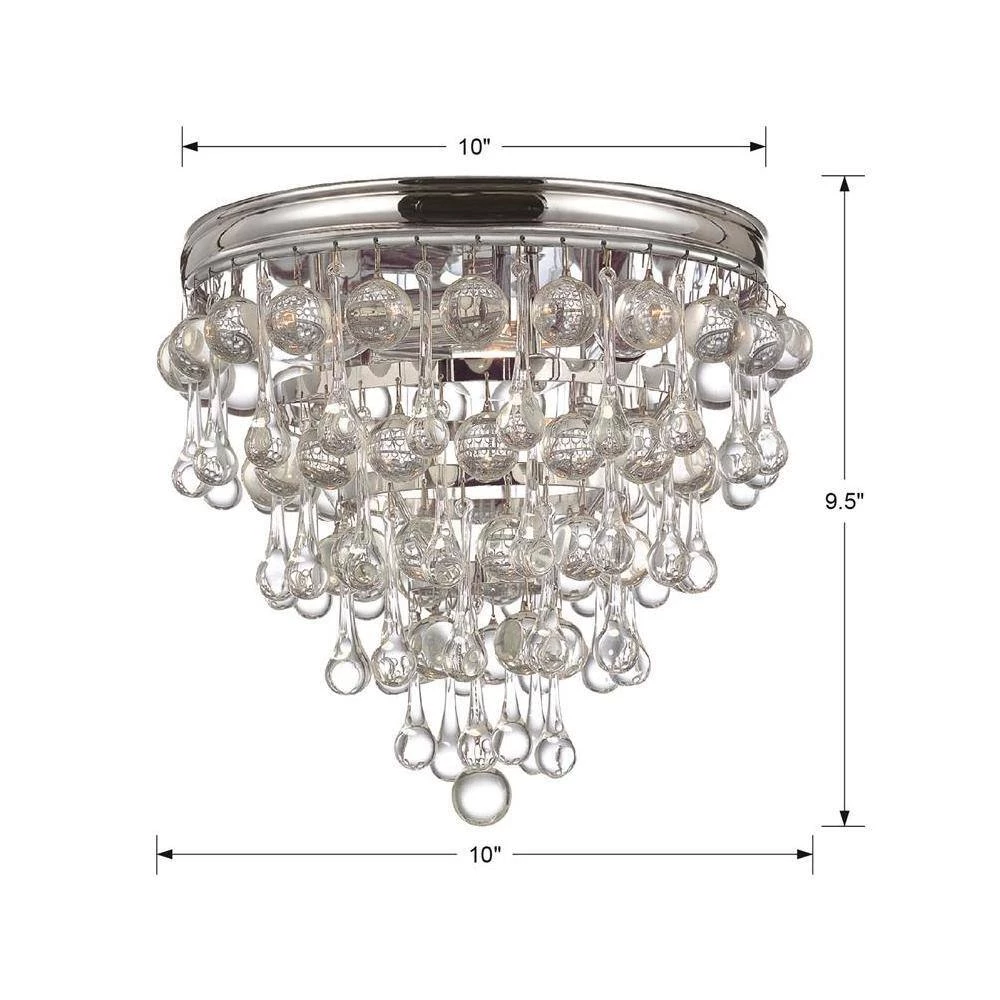 Calypso 10.5 in. 3-Light Polished Chrome Flush Mount by Crystorama 5 Calypso 10.5 in. 3-Light Polished Chrome Flush Mount by Crystorama - Image 3