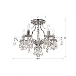 Cedar 18.5 in. 5-Light Polished Chrome Flush Mount by Crystorama -Crystorama popular store polished chrome crystorama flush mount lights 5930 ch cl s 44 1000