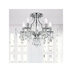 Cedar 18.5 in. 5-Light Polished Chrome Flush Mount by Crystorama -Crystorama popular store polished chrome crystorama flush mount lights 5930 ch cl s fa 1000