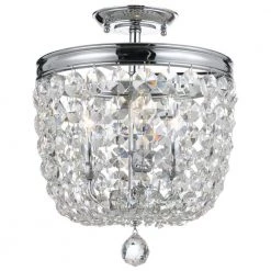 Archer 11.5 in. 3-Light Polished Chrome Flush Mount by Crystorama