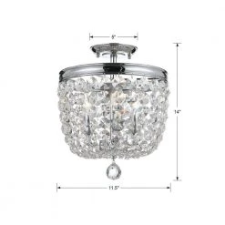 Archer 11.5 in. 3-Light Polished Chrome Flush Mount by Crystorama -Crystorama popular store polished chrome crystorama flush mount lights 783 ch cl s 44 1000