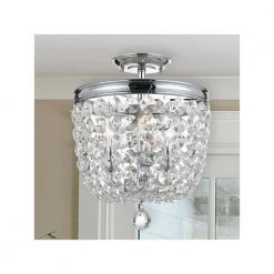Archer 11.5 in. 3-Light Polished Chrome Flush Mount by Crystorama -Crystorama popular store polished chrome crystorama flush mount lights 783 ch cl s fa 1000