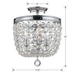 Archer 11.5 in. 3-Light Polished Chrome Flush Mount by Crystorama -Crystorama popular store polished chrome crystorama flush mount lights 783 ch cl saq 44 1000