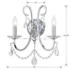 Othello 2-Light Polished Chrome Sconce by Crystorama 7 Othello 2-Light Polished Chrome Sconce by Crystorama -Crystorama popular store polished chrome crystorama wall sconces 6822 ch cl s 4f 1000