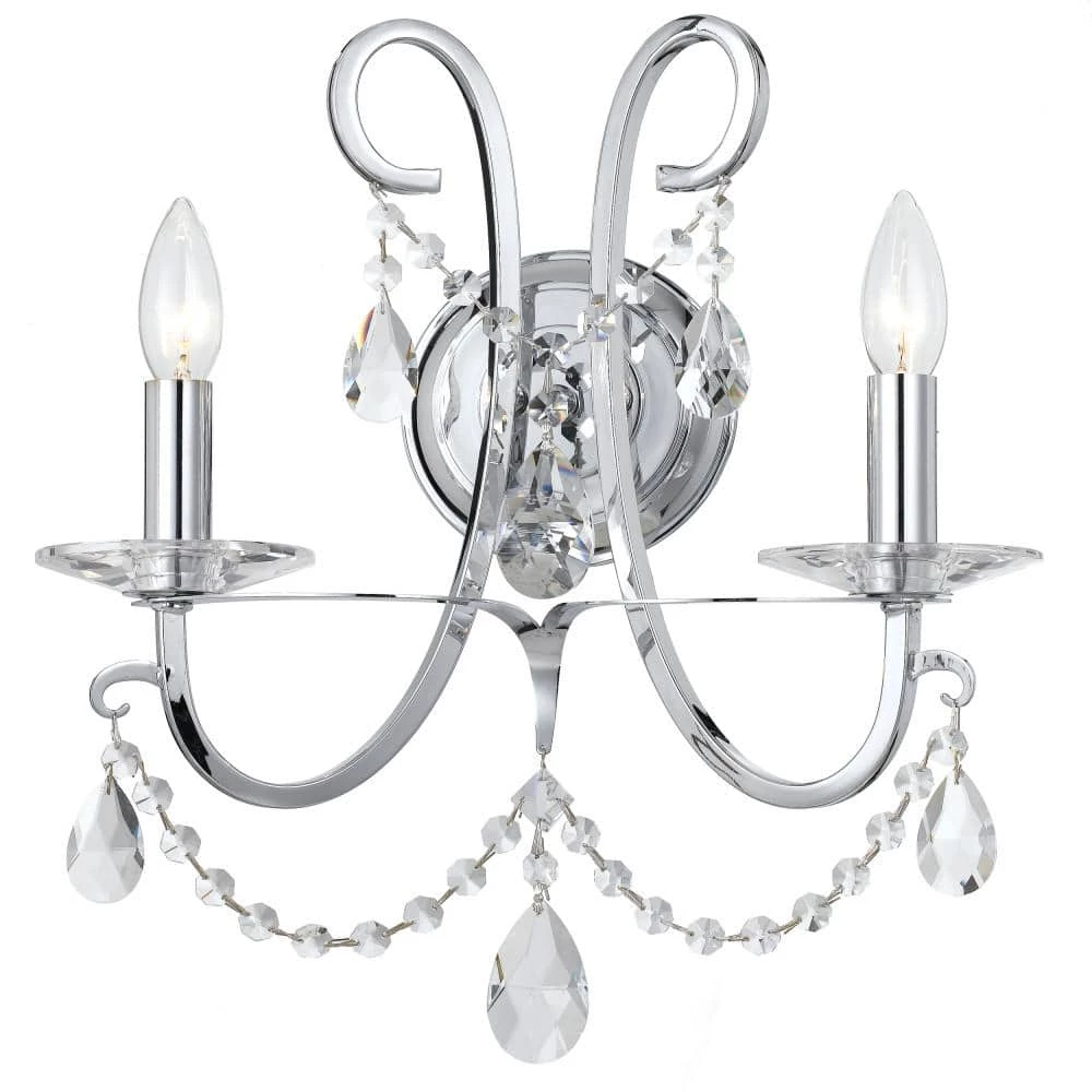 Othello 2-Light Polished Chrome Sconce by Crystorama 3 Othello 2-Light Polished Chrome Sconce by Crystorama