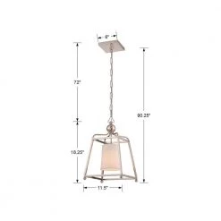 Sylvan 1-Light Polished Nickel Pendant with Silk Shade by Crystorama 13 Sylvan 1-Light Polished Nickel Pendant with Silk Shade by Crystorama -Crystorama popular store polished nickel crystorama chandeliers 2240 pn 44 1000