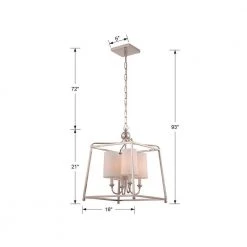 Sylvan 4-Light Polished Nickel Shaded Chandelier with Silk Shade by Crystorama -Crystorama popular store polished nickel crystorama chandeliers 2245 pn 4f 1000