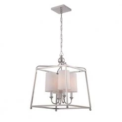 Sylvan 4-Light Polished Nickel Shaded Chandelier with Silk Shade by Crystorama