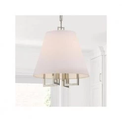 Westwood 4-Light Polished Nickel Crystal Chandelier with Silk Shade by Crystorama 14 Westwood 4-Light Polished Nickel Crystal Chandelier with Silk Shade by Crystorama -Crystorama popular store polished nickel crystorama chandeliers 2254 pn fa 1000