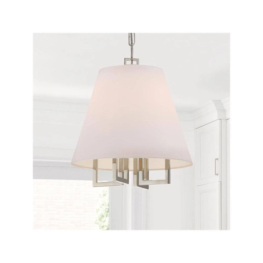 Westwood 4-Light Polished Nickel Crystal Chandelier with Silk Shade by Crystorama 8 Westwood 4-Light Polished Nickel Crystal Chandelier with Silk Shade by Crystorama - Image 6