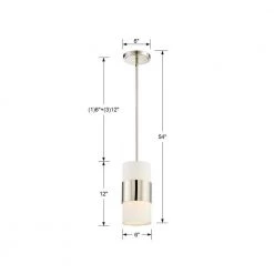 Grayson 1-Light Polished Nickel Pendant with Silk Shade by Crystorama -Crystorama popular store polished nickel crystorama chandeliers 290 pn 1f 1000