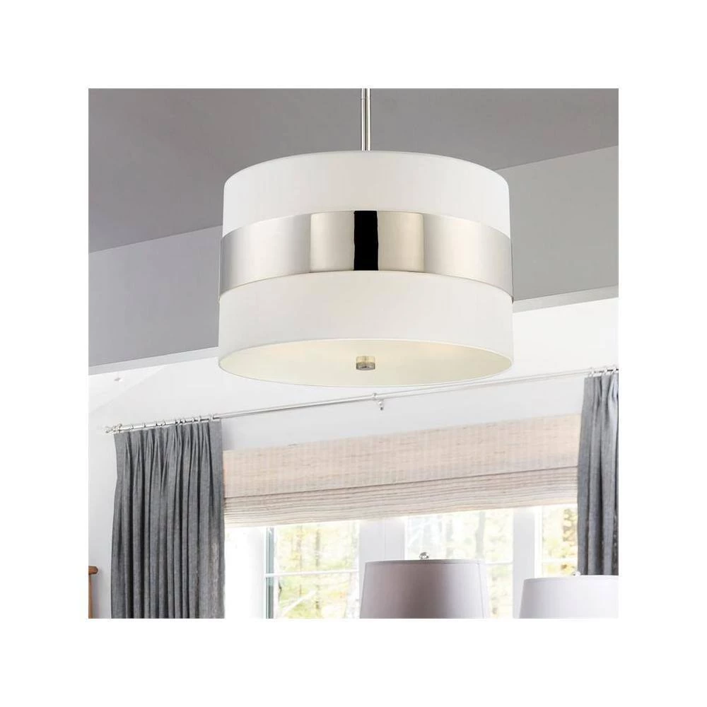 Grayson 5-Light Polished Nickel Shaded Chandelier with Silk Shade by Crystorama 7 Grayson 5-Light Polished Nickel Shaded Chandelier with Silk Shade by Crystorama - Image 5