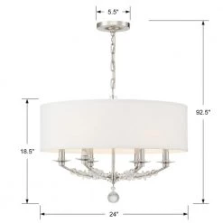 Mirage 6-Light Polished Nickel Shaded Chandelier with Silk Shade by Crystorama 13 Mirage 6-Light Polished Nickel Shaded Chandelier with Silk Shade by Crystorama -Crystorama popular store polished nickel crystorama chandeliers 8016 pn 44 1000