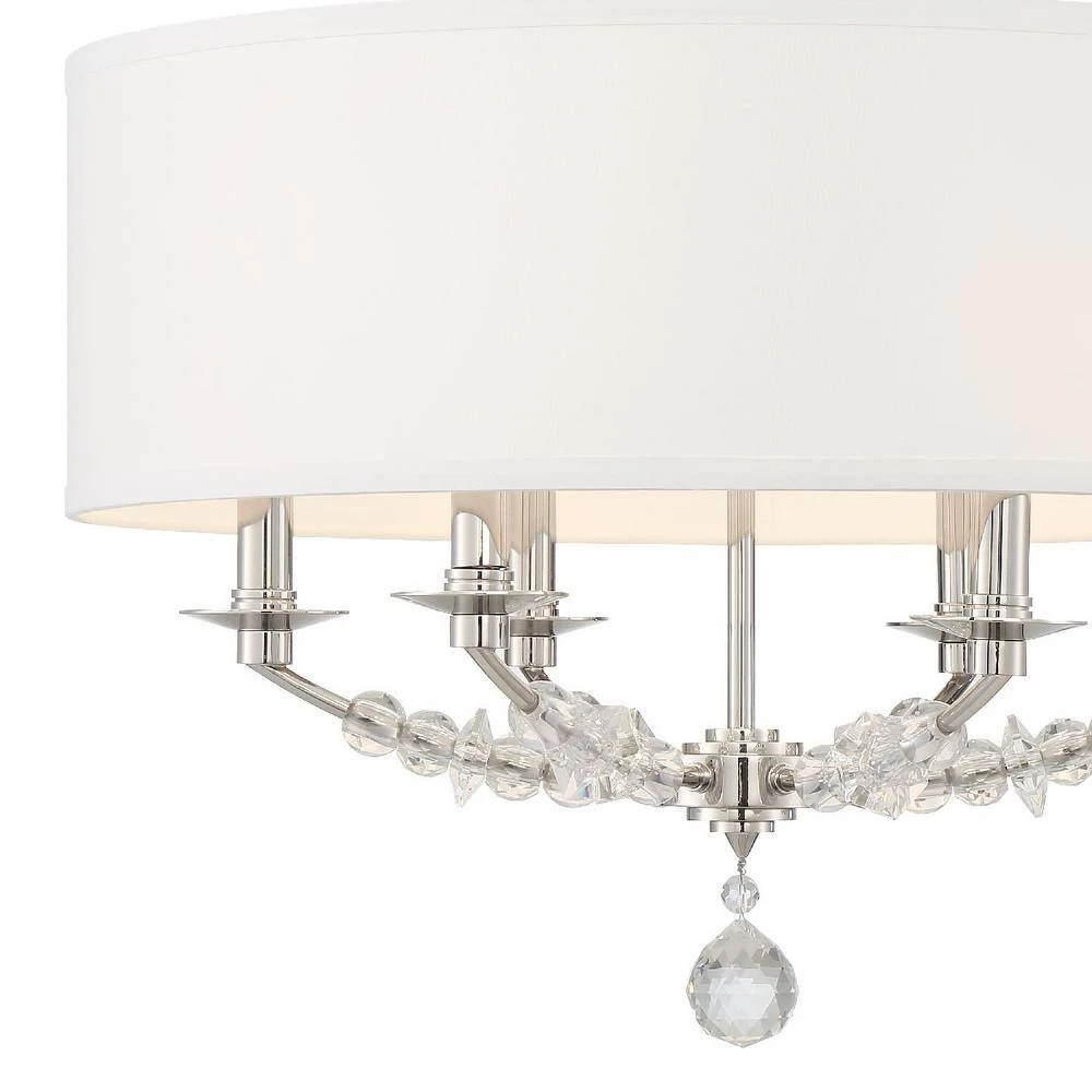 Mirage 6-Light Polished Nickel Shaded Chandelier with Silk Shade by Crystorama 5 Mirage 6-Light Polished Nickel Shaded Chandelier with Silk Shade by Crystorama - Image 3