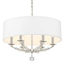 Mirage 6-Light Polished Nickel Shaded Chandelier with Silk Shade by Crystorama