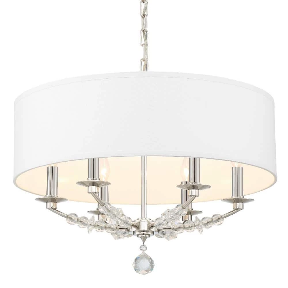 Mirage 6-Light Polished Nickel Shaded Chandelier with Silk Shade by Crystorama 3 Mirage 6-Light Polished Nickel Shaded Chandelier with Silk Shade by Crystorama