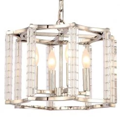 Carson Polished Nickel 4-Light Mini Chandelier Convertible by Crystorama