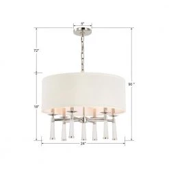 Baxter 6-Light Polished Nickel Shaded Chandelier with Silk Shade by Crystorama 12 Baxter 6-Light Polished Nickel Shaded Chandelier with Silk Shade by Crystorama -Crystorama popular store polished nickel crystorama chandeliers 8866 pn 44 1000