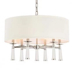 Baxter 6-Light Polished Nickel Shaded Chandelier with Silk Shade by Crystorama