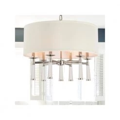 Baxter 6-Light Polished Nickel Shaded Chandelier with Silk Shade by Crystorama 13 Baxter 6-Light Polished Nickel Shaded Chandelier with Silk Shade by Crystorama -Crystorama popular store polished nickel crystorama chandeliers 8866 pn fa 1000