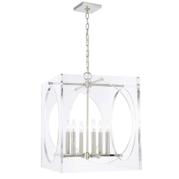 Drake 6-Light Polished Nickel Crystal Chandelier by Crystorama 4 Drake 6-Light Polished Nickel Crystal Chandelier by Crystorama - Image 2