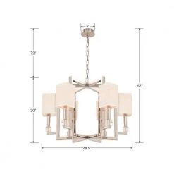 Dixon 6-Light Polished Nickel Standard Chandelier with Silk Shade by Crystorama 12 Dixon 6-Light Polished Nickel Standard Chandelier with Silk Shade by Crystorama -Crystorama popular store polished nickel crystorama chandeliers 8886 pn 44 1000