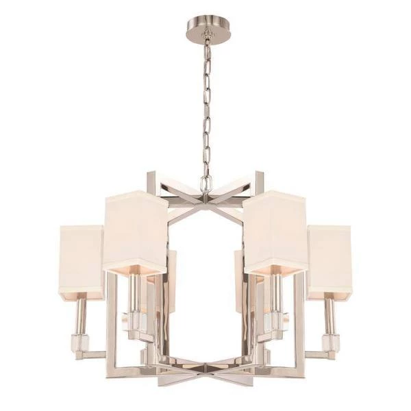 Dixon 6-Light Polished Nickel Standard Chandelier with Silk Shade by Crystorama 4 Dixon 6-Light Polished Nickel Standard Chandelier with Silk Shade by Crystorama - Image 2